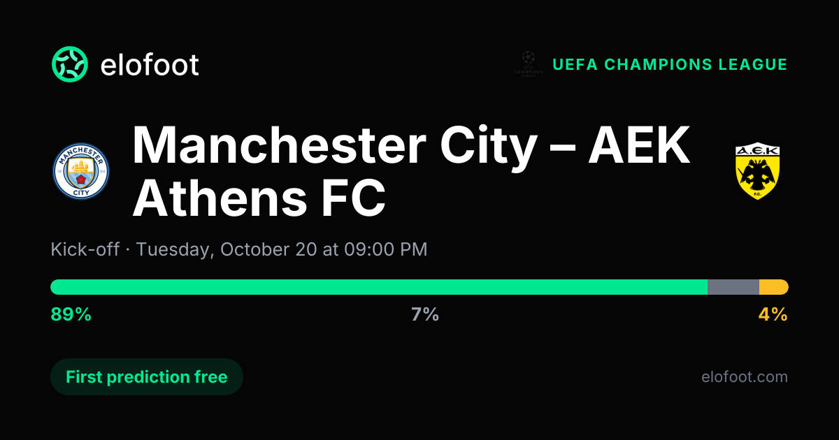 Manchester City vs AEK Athens FC prediction