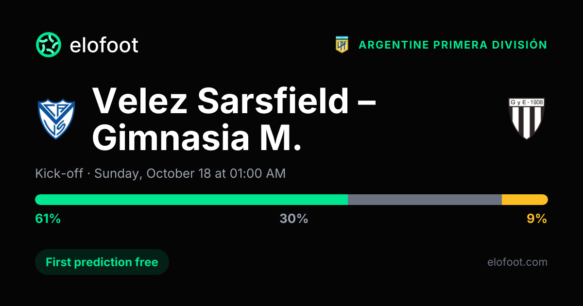 Velez Sarsfield vs Gimnasia M. prediction (Oct 18): correct score